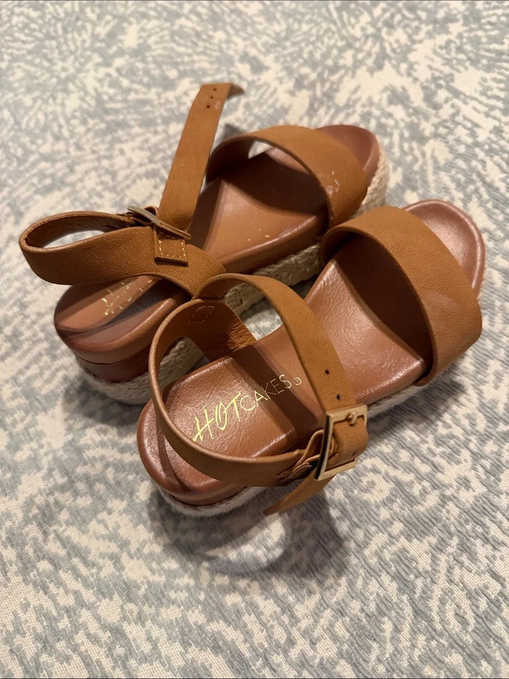 Hot Cakes Tan Platform Espadrille Sandals - Women's